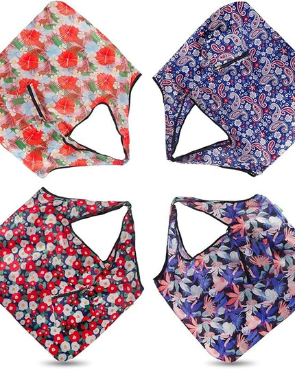ECO CHIC Foldable Reusable Large Recycled Grocery Bags Lightweight Shopping Tote Bags with Storage Pouch - Collection of 4 bags