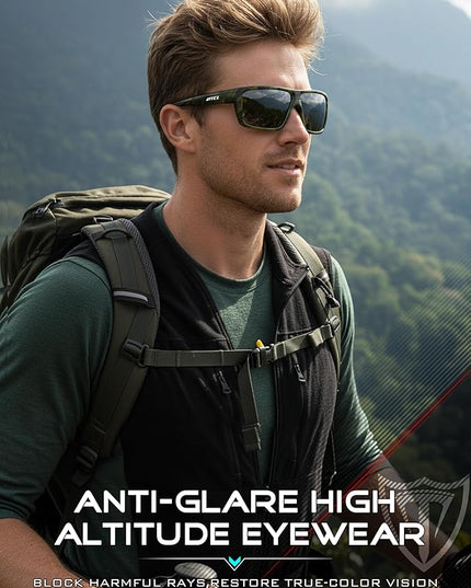 ATTCL Polarized Sunglasses Men for Fishing: UV Protection Lightweight TR90 Sports Wrap Sun Glasses Driving Golf Running