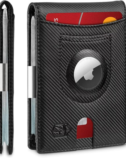 Zitahli Men's Wallets Airtag Holder Slim Rfid Leather with Gift Box