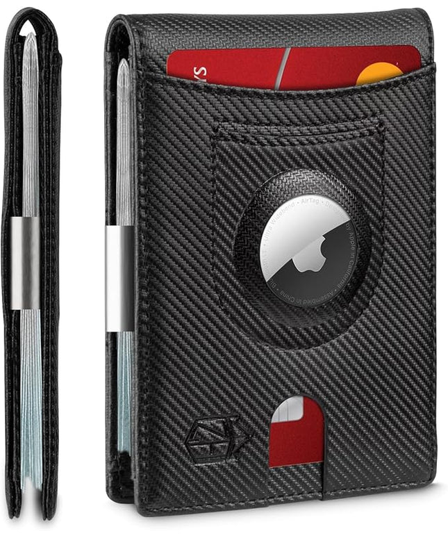 Zitahli Men's Wallets Airtag Holder Slim Rfid Leather with Gift Box