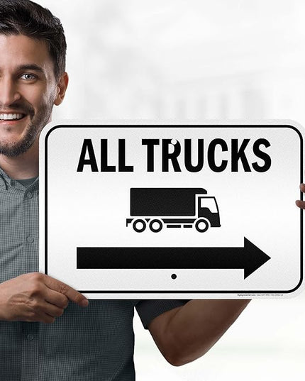 All trucks With Right Arrow Sign, 12x18 Inches, 3M EGP Reflective .063 Aluminum, Fade Resistant, Made in USA by My Sign Center
