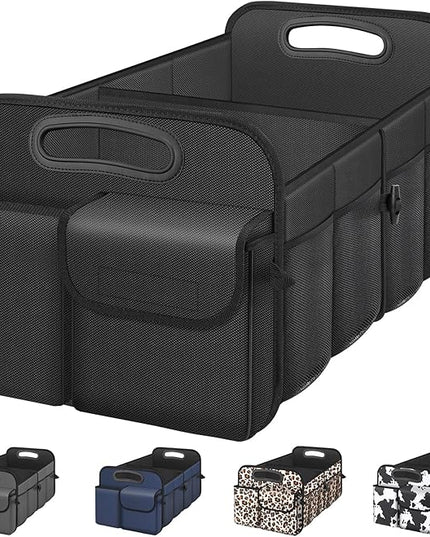 Femuar Car Trunk Organizer with Large Capacity Waterproof Car Accessories for Women & Men, Collapsible Trunk Organizer for Suv/Jeep/Sedan (Black, Standard)