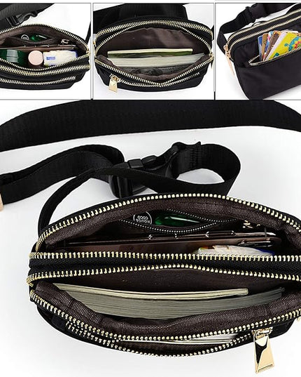 UTO Fanny Pack for Women Crossbody Trendy Fashion Belt Purse Chest Waist Hip Bumbag for Outdoor Shopping Travel Hiking