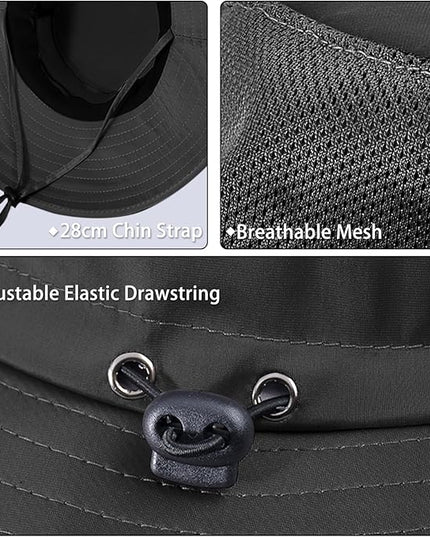 Cooling Sun Hat for Men Women,Wide Brim Bucket Hat Foldable Boonie Hat for Fishing Hiking Garden Safari Beach