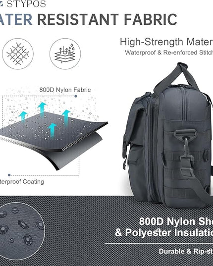 Large Tactical Laptop Bag for Men, Military 17.3 Inch Computer Bag Briefcase with Passport Wallet, Carry on Messenger Bag