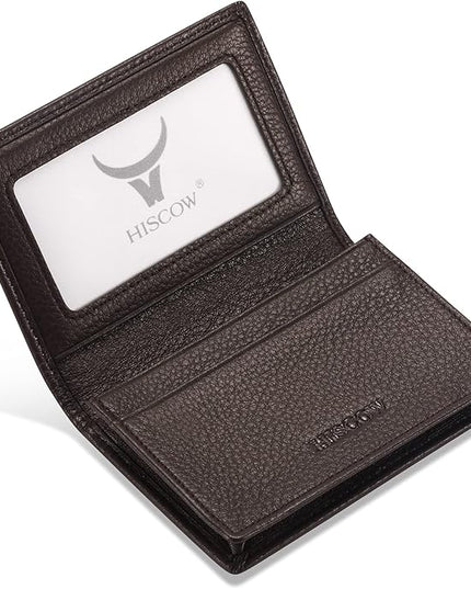 Leather Business Card Case Holder for Men & Women, Italian Calfskin