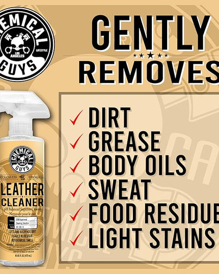 Chemical Guys SPI_208 Colorless and Odorless Leather Cleaner for Car Interiors, Furniture, Apparel, Boots, and More (Works on Natural, Synthetic, Pleather, Faux Leather and More), 128 fl oz (1 Gal)
