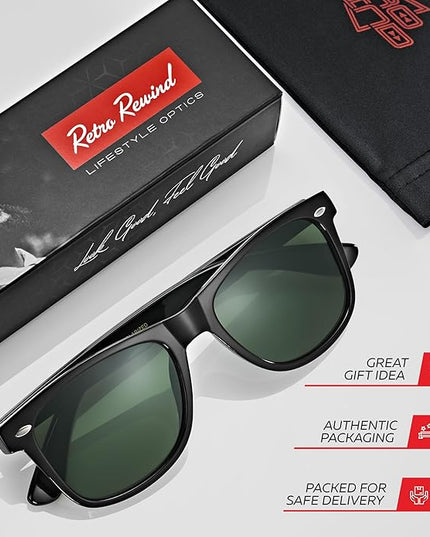 Retro Rewind Polarized Sunglasses for Men and Women - UV Protection Classic Sun Glasses