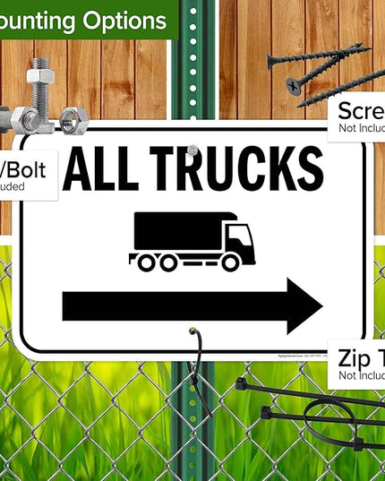 All trucks With Right Arrow Sign, 12x18 Inches, Rust Free .063 Aluminum, Fade Resistant, Made in USA by My Sign Center