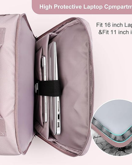 PIJUSHI Carry on Travel Backpack for Women Convertible Duffle Bag Flight Approved Luggage Backpack Fit 16 Inch Laptop(PE053 Ashen Purple)