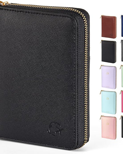 Forvencer Passport Holder Cover with Safe Zipper Closure, Premium Passport Wallet for Travel, Cute RFID Blocking Card Case, Waterproof Travel Accessories for Women, Cross Black
