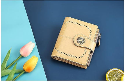 Lavemi Womens Leather Wallet Small Compact RFID Blocking Credit Card Case Purse with Zipper Pocket | Small, Compact, RFID Blocking, Zipper Pocket, Small, Compact