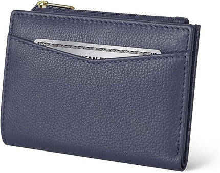 Oak Leathers Leather Wallet For Women - Small RFID Coin Purse Credit Card & ID Holder for Ladies, Gift for Women's, Bifold Wallets (Nappa Blue)