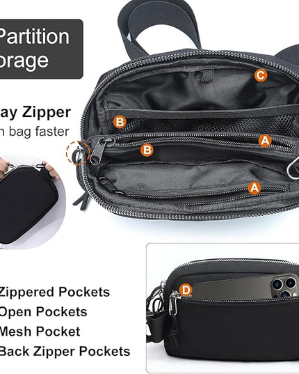 Mini Belt Bag for Women, RFID Small Fanny Pack, Womens Fashion Waist Packs with Extender Strap, Crossbody Bum Bags