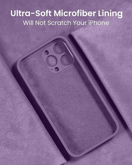 FireNova Designed for iPhone 16 Pro Case, Silicone Upgraded [Camera Protection] Phone Case with [2 Screen Protectors], Soft Anti-Scratch Microfiber Lining Inside, 2024, Light Purple