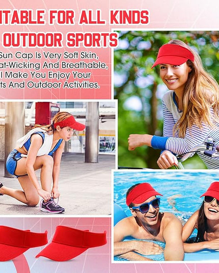 Silkfly 36 Pack Sun Visor Hats Adjustable Sports Athletic hat UV Protection Sun Visor Cap for Men Women Tennis Running Golf