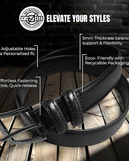 Marino’s Premium Belt Men, Genuine Leather Dress Belt for Men, Casual Mens Belt in Gift Box