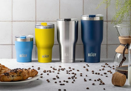 Beast 30 oz Tumbler Stainless Steel Vacuum Insulated Coffee Ice Cup Double Wall Travel Flask (Lemon)