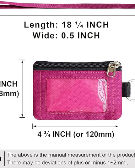 Minimalist RFID Blocking Small Wallet with ID Window,WaterResistant Zip Id Case Wallet with Lanyard Keychain for Cards,Cash,Travel,Women,Men