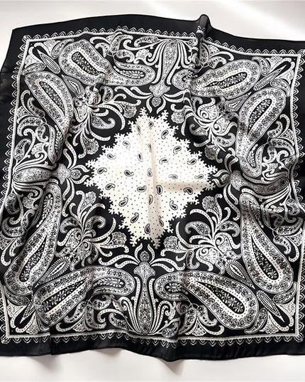 MINIDORA Satin Scarves for Women 27.5 × 27.5 inches Medium Square Elegant Silk Feeling Head Scarf