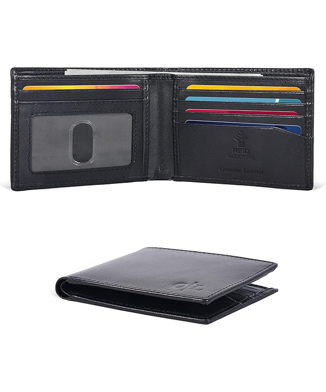 Oak Leathers Slim Leather Wallet for Men - RFID Wallets Credit Card Holder Ultra Thin Gift for Mens, Front Pocket Minimalist Design