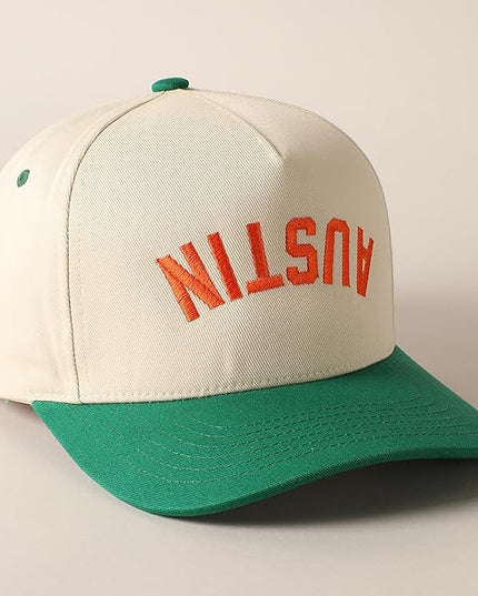 MIRMARU Two-Tone Vintage Canvas Trucker Hats for Men & Women, Adjustable Size Baseball Caps with Trendy Embroidered Design