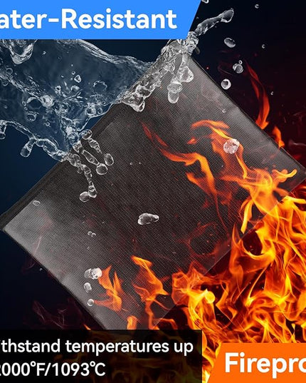 Fireproof Document Bag (10"x13.5"), Waterproof Holder with Zipper for Passport, Important Papers, Cash, Money and Valuables, Secure Storage Organizer for Travel, Home, Office