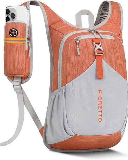 FIORETTO 15L Hiking Backpack for Women Men Mini Packable Backpack Lightweight Small Daypack for Camping Travel Outdoor, Orange