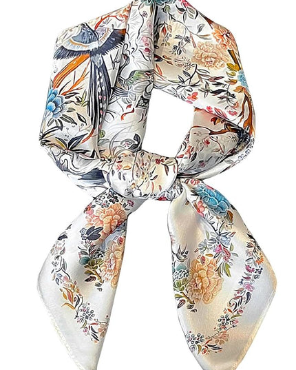 100% Mulberry Silk Scarf for Women Hair Lightweight Square Neckerchief Wrap For Head Scarves 21"
