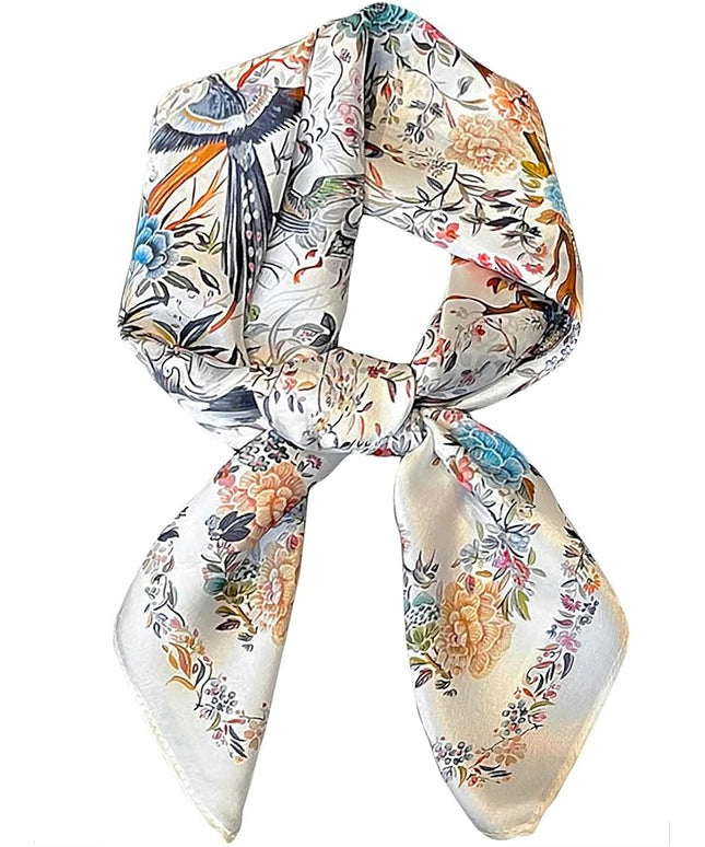 100% Mulberry Silk Scarf for Women Hair Lightweight Square Neckerchief Wrap For Head Scarves 21"