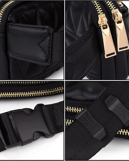 UTO Fanny Pack for Women Crossbody Trendy Fashion Belt Purse Chest Waist Hip Bumbag for Outdoor Shopping Travel Hiking