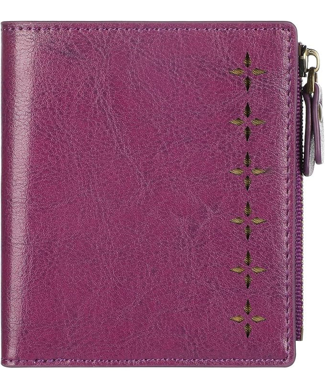 Lavemi Ultra Thin Small Compact Leather Womens Girls Wallets RFID Blocking Credit Card Holder for Women