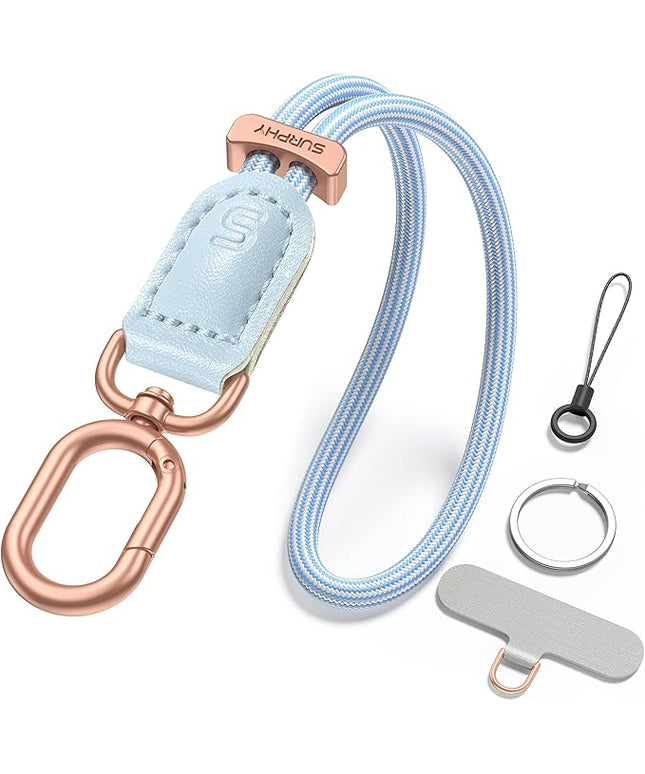 SURPHY Phone Wrist Strap, Keychain Wristlet, Phone Strap Charm with Tether Tab, Cellphone Lanyard Wrist, Key Chain for Women