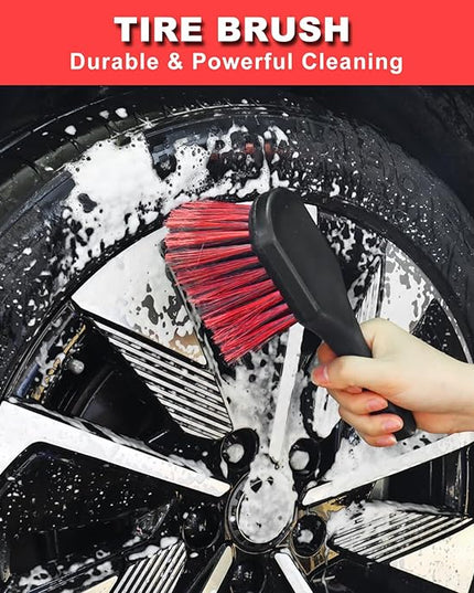 12Pcs Wheel Brush Kit for Cleaning Wheel and Tire, Wheel and Rim Brush, Car Detailing Brushes, Tire Brush, Bendable & Durable Car Wheel Rim Cleaner Brush Set,Car Detailing Cleaning Brush Supplies Kit