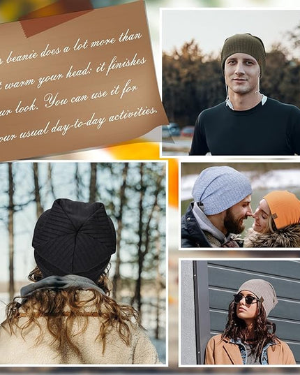 Slouchy Beanie for Men Women Soft Lightweight Running Beanie Hat Chemo Cap Skull Cap