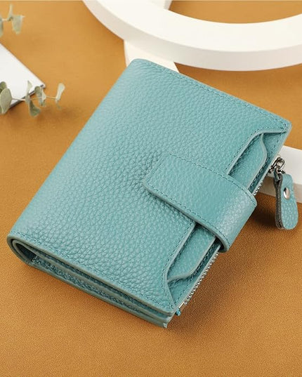 Lavemi Small Compact Women Wallet RFID Blocking Genuine Leather Bifold Purse with ID Windows