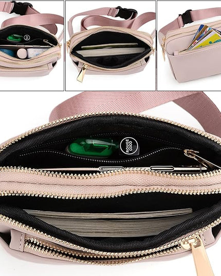 UTO Fanny Pack for Women Crossbody Trendy Fashion Belt Purse Chest Waist Hip Bumbag for Outdoor Shopping Travel Hiking