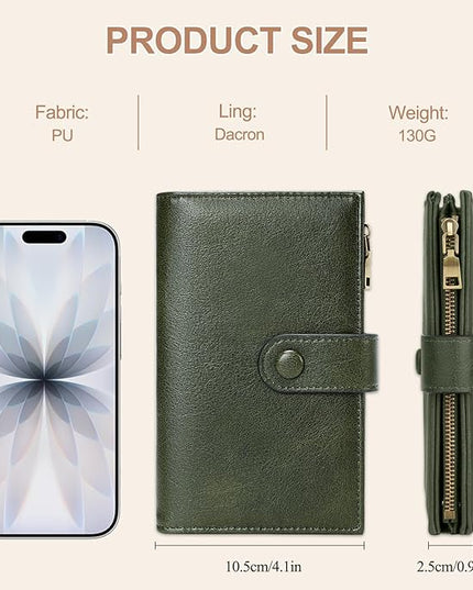 BKNOOU Passport Holder Rfid Blocking Travel Passport Wallet for Women and Men, Compact Leather Travel Wallet Trifold Clutch Wallet, Passport Cover Holds Cards, Tickets, Cash and Pen