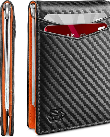 Zitahli Wallet for Men-6 Slots ID Window-Mens Wallets-Slim Wallet Classic Spring Money Clip RFID Blocking-Gift for Men