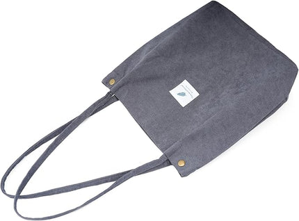 Corduroy Tote Bag Cute Tote Bags for Women Shoulder Bag with Inner Pocket for Work Beach Travel and Shopping Grocery