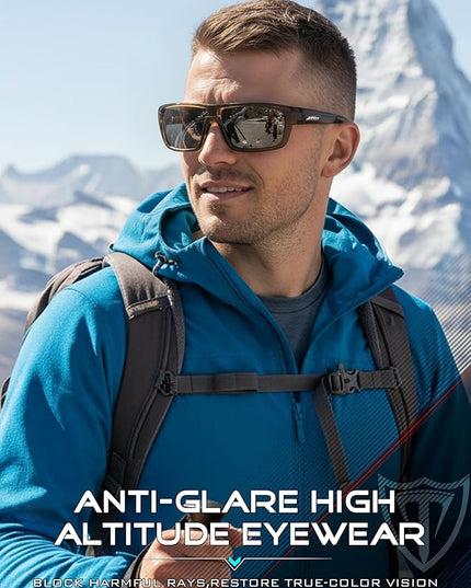 ATTCL Polarized Sunglasses Men for Fishing: UV Protection Lightweight TR90 Sports Wrap Sun Glasses Driving Golf Running
