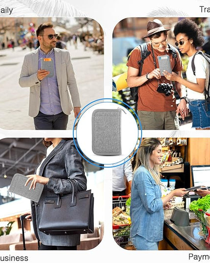 Single Passport Holder for Travel, RFID Travel Document Organizer for Women Waterproof Passport Wallet Men Portable Case for Cards, Boarding Pass, ID, Money, Tickets with Zipper