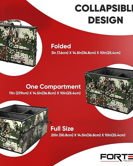 FORTEM Trunk Organizer For SUV Car Trunk Organizer, Foldable Storage, Car Accessories for Women Men, Collapsible Bag, Perfect Christmas Gifts, 600D Oxford, Non Slip Bottom, Straps, Soft Cover (50L)