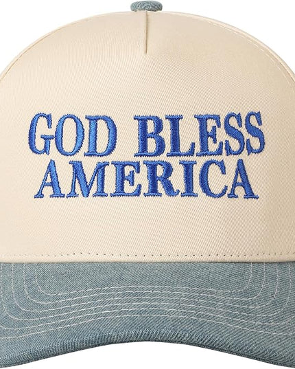 MIRMARU Two-Tone Vintage Canvas Trucker Hats for Men & Women, Adjustable Size Baseball Caps with Trendy Embroidered Design