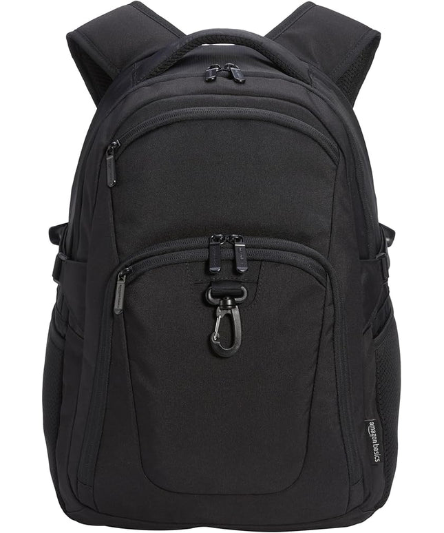 Amazon Basics Travel Laptop Backpack for 15.6 inch Laptop, Black | for 15.6 inch Laptop