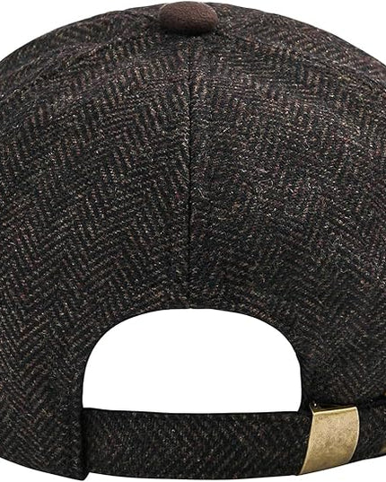 BOTVELA Wool Baseball Cap for Men Adjustable Unstructured Tweed Hat