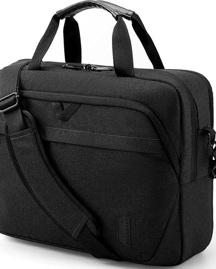 BAGSMART Laptop Bag, 15.6 Inch Briefcase Men, Lockable Computer Bag Work Bag, Water-Repellent Shoulder Messenger Bag Travel Office Business, Black