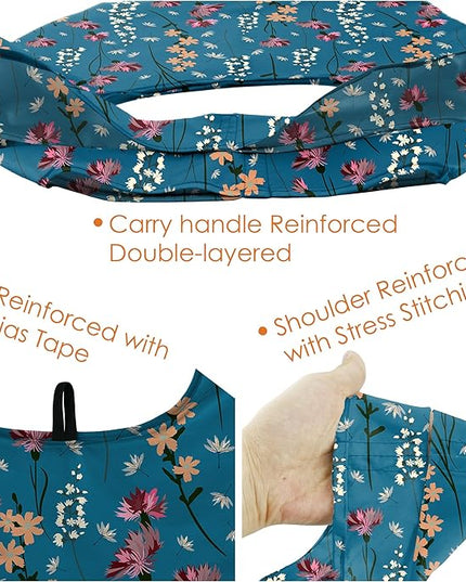 BeeGreen Aesthetic Tote Bags Flowering Shrub Gifts for Women Travel Floral Reusable Grocery Bags Shopping Bags Bulk 6 Pack 50LBS X-Large Foldable-Machine Washable