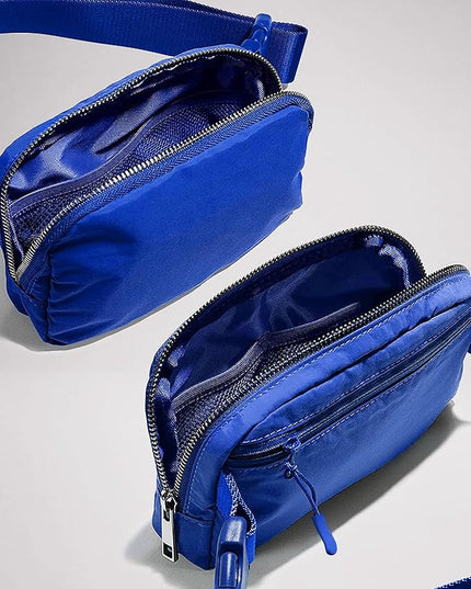 YOSHUYUKI Fanny Pack Cross Body Bag Small Crossbody Bags for Women Men Trendy Nylon Waterproof Mini Purse Travel Running Belt Lulu Dupes Bum Hip Chest Waist Pack Side Bag Must Have Blue