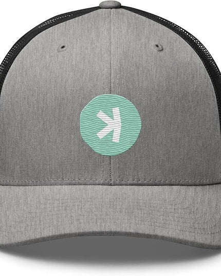 KASPA Crypto Logo Trucker Cap, Heather/ Black, Talla Única